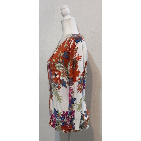 Cable & Gauge Women Size M Floral Button Up Cardigan Sweater Art To Wear Office - Picture 4 of 9